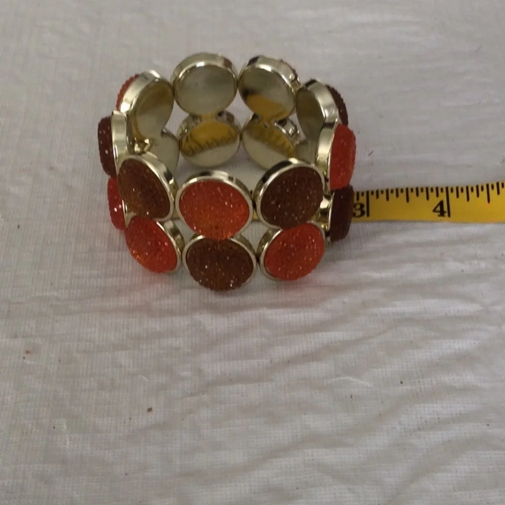 Chic Gold and Orange Women's Bracelet